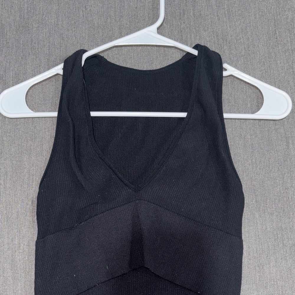 Black low halter top